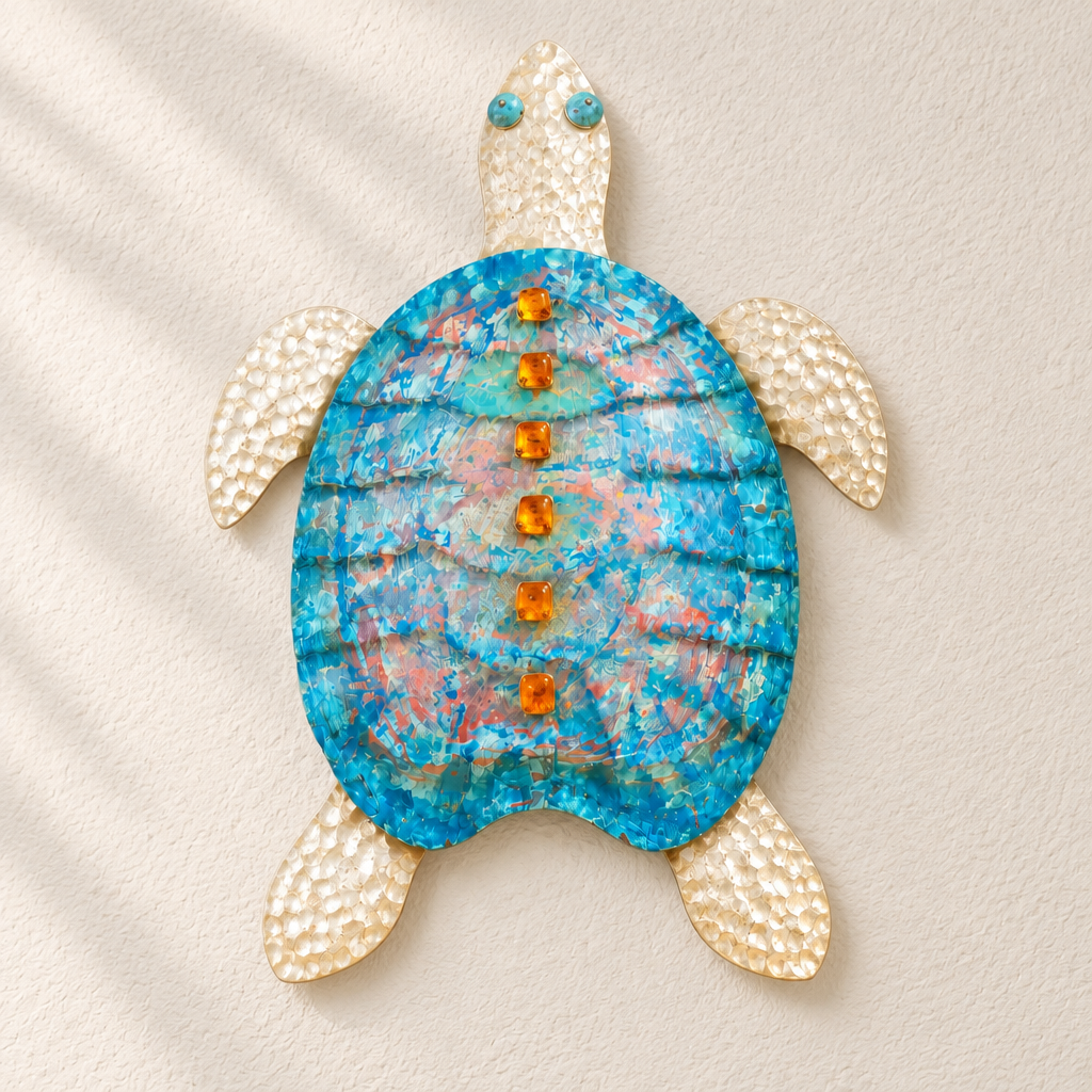Tortuga de metal montata su parete